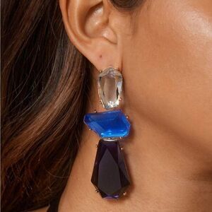 Bohemian blue drop earrings A822